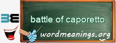 WordMeaning blackboard for battle of caporetto